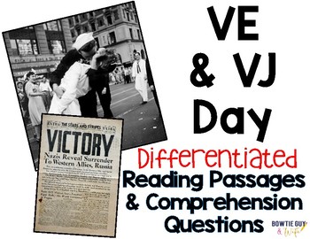 Preview of VE Day & VJ Day Victory Day Differentiated Leveled Text Reading Passages