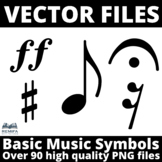 VECTOR FILES - Over 90 high quality Music Symbols PNG file