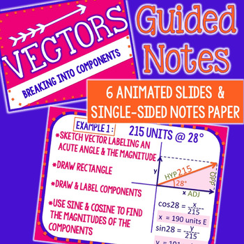 Preview of VECTORS - Breaking into Components Guided Notes -PowerPoint