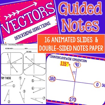 Preview of VECTORS - Describing Directions Guided Notes - PowerPoint
