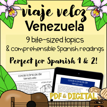Preview of VENEZUELA Comprehensible Spanish Reading Viaje Veloz Hispanic Heritage