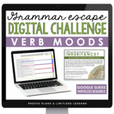 Verb Moods Escape Room Digital Grammar Activity, Google Sl