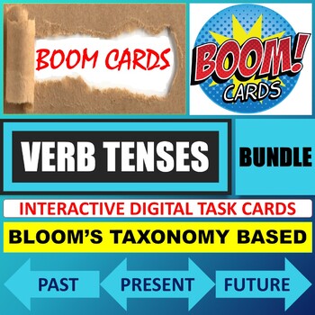 Preview of VERB TENSES: BOOM CARDS - BUNDLE