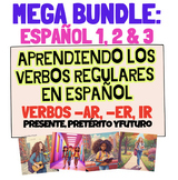 MEGA BUNDLE!!! Span 1,2,3 VERBOS REGULARES: Presente, Pret