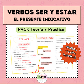 Preview of VERBOS SER Y ESTAR || Pack Teoría + Ejercicios de Práctica | PRESENTE INDICATIVO