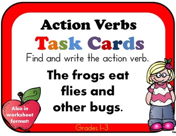 Preview of Verbs Task Cards