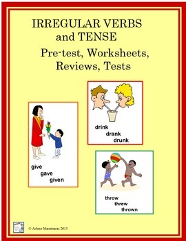 Preview of VERBS: Irregular Verbs and Tense Worksheets, Reviews, Tests