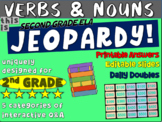 VERBS & NOUNS - Second Grade ELA JEOPARDY! handouts & Inte