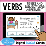 VERBS Subject Verb Agreement & Tenses BOOM Cards Digital T