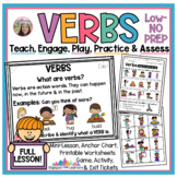 VERBS Lesson | Worksheets | Activity | Game | Anchor Chart