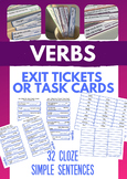 VERBS in simple sentences - Popsicle Stick Exit Ticket (or