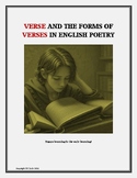 VERSE AND THE FORMS OF VERSES IN ENGLISH POETRY/ POETIC VERSES