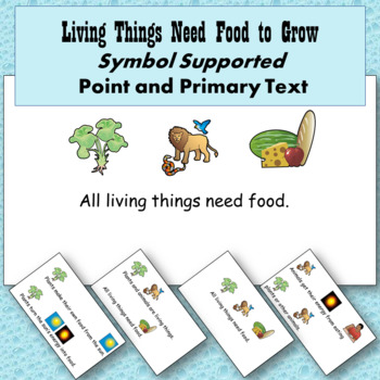 Preview of VESOL S-8-12- Living Things Need Food Symbol Supported Power Point/ Primary Text