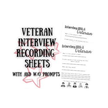Preview of VETERAN INTERVIEW No Prep *w/ Prompts*