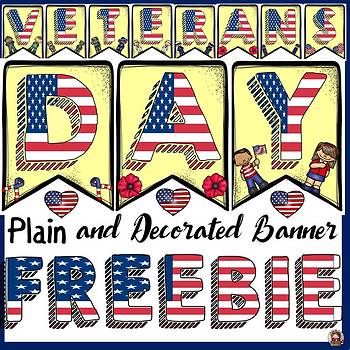 Preview of Veterans Day Crafts Display Banners