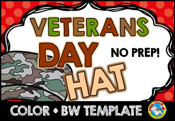 Preview of MEMORIAL DAY CRAFT ACTIVITY CROWN SOLDIER HAT TEMPLATE ARMY HEADBAND NOVEMBER