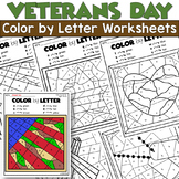 VETERANS DAY Coloring | Color by Letter Worksheets