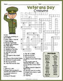 VETERANS DAY Crossword Puzzle Worksheet Activity
