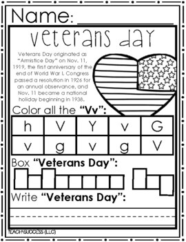 VETERANS DAY|THANK YOU by Teach4SuccessLLC | Teachers Pay Teachers