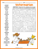 VETERINARIAN Word Search Puzzle Worksheet Activity