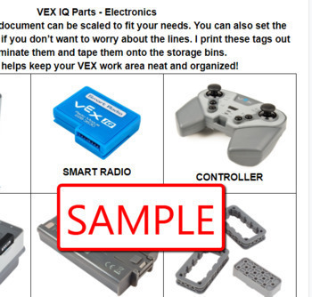 Preview of VEX IQ Parts Labels - Electronics