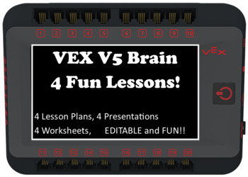 Preview of VEX V5 Robotics Clawbot - 4 Fun STEM Lessons Using the VEX Brain! Coding Tech