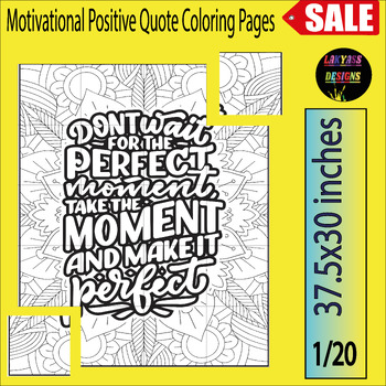 Preview of VI-Motivational Positive Quote Coloring Pages |Collaborative Poster Art Activity