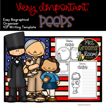Preview of VI-PEEPS  (Graphic Organizer and Writing Template for Biographies)