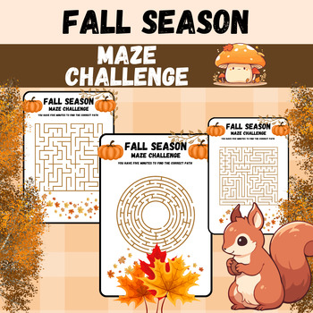 Preview of VIBRANT COLORS FALL SEASON MAZE CHALLENGE GAME ACTIVITY