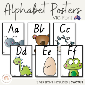 VIC Font Alphabet Posters | Cactus Theme by Miss Jacobs' Little Learners