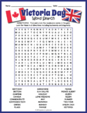 VICTORIA DAY WORD SEARCH Puzzle Worksheet Activity