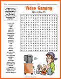 VIDEO GAMES Word Search Puzzle Worksheet Activity