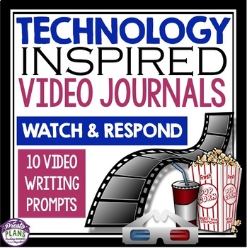 Preview of Video Writing Prompts - Video Clips and Journal Writing Topics on Technology