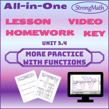 Preview of VIDEO-LESSON-HOMEWORK - Practice with Functions -Tables & Graphs