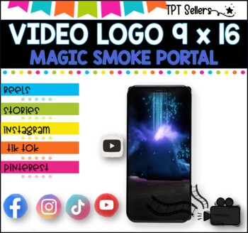 Preview of VIDEO LOGO-VERTICAL  9 x 16 for Social Media and Pinterest I Magic Smoke LOGO