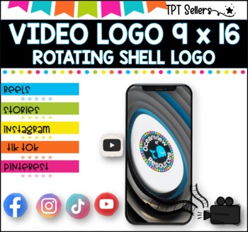 Preview of VIDEO LOGO - VERTICAL  9 x 16 for Social Media and Pinterest I Rotating Shell