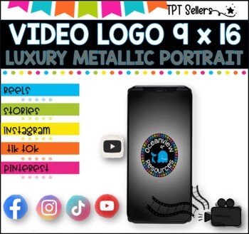 Preview of VIDEO LOGO -VERTICAL  9 x 16 for Social Media and Pinterest ILuxury Metallic