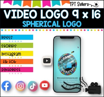Preview of VIDEO LOGO - VERTICAL  9 x 16 for Social Media and Pinterest ISpherical Logo