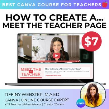 Preview of VIDEO TUTORIAL: How to Create a "Meet the Teacher Page" in Canva