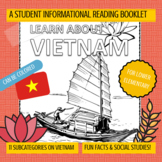 VIETNAM - Learn About Vietnam Booklet Nonfiction Country Study