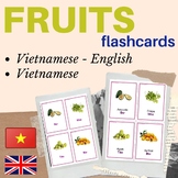 VIETNAMESE FRUITS FLASH CARD | Fruit Vietnamese english pi