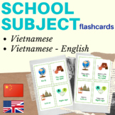VIETNAMESE SCHOOL SUBJECT FLASH CARD | vietnamese flashcar