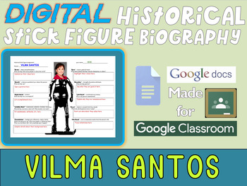 Preview of VILMA SANTOS - Digital Historical Stick Figures for Pacific Islander Heritage