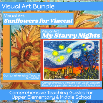 Preview of VINCENT VAN GOGH art projects BUNDLE  x2 art plans 4th-6th grade