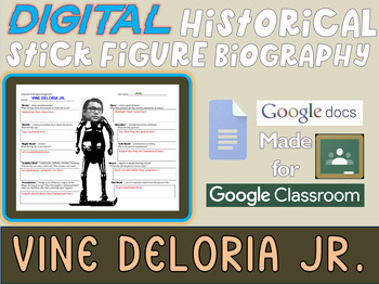 Preview of VINE DELORIA JR. Digital Historical Stick Figure Biographies  (MINI BIO)