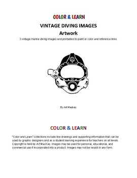 Preview of VINTAGE DIVING IMAGES - COLOR & LEARN