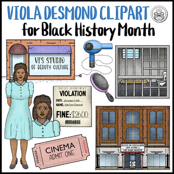 Preview of VIOLA DESMOND CLIPART for Black History Month