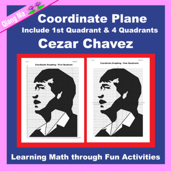 Preview of VIP Coordinate Plane Graphing Picture: Cezar Chavez