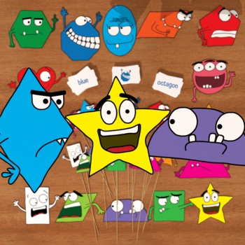 Preview of VIP Kids VIPKid Stylized Monster SHAPES Collection - Props, Flashcards & Decor!