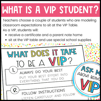 Vip Table Starter Kit Classroom Management Tool By Chalkboard Chatterbox